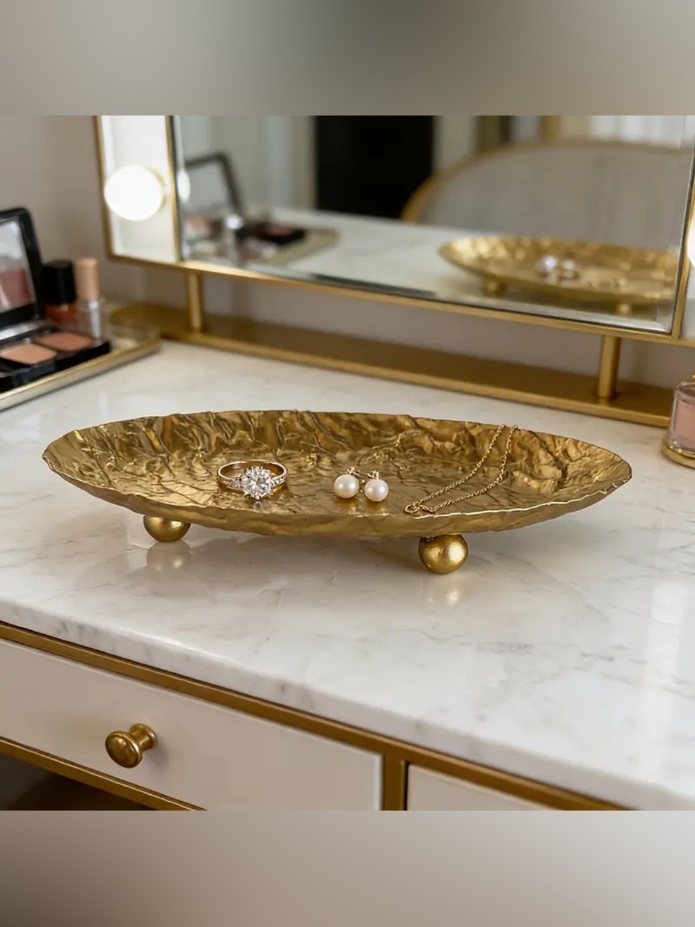 Target Gold Catch all tray dish jewelry makeup organizer